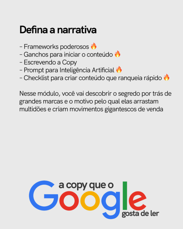 Curso completo de SEO - A Copy que o Google gosta de ler - Imagem 7